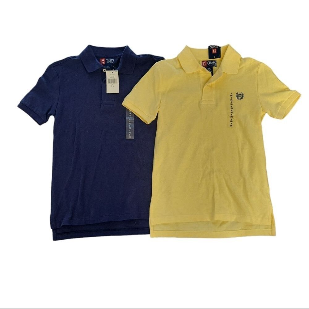 NWT Chaps unixsex 2 piece polo shirt bundle, S/8, Navy and Yellow